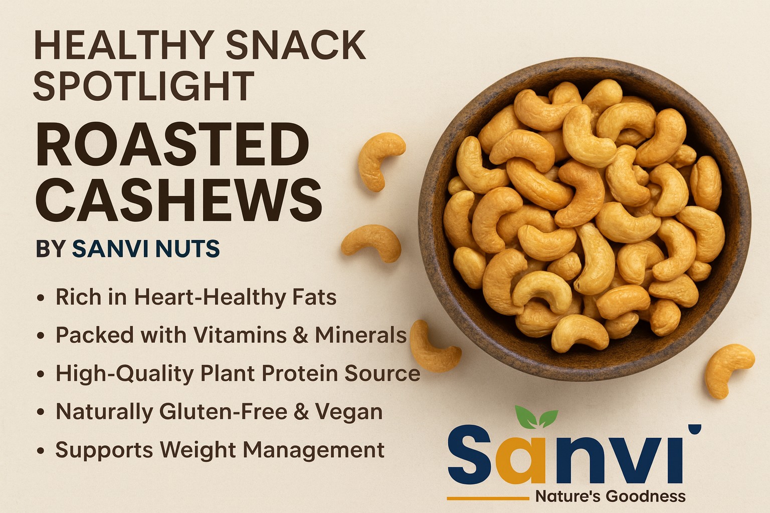 Healthy Snack Spotlight: Roasted Cashews by Sanvi Nuts